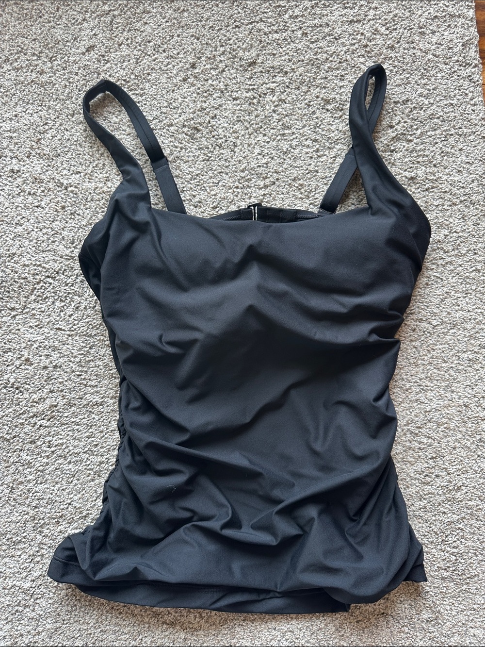 Athleta Black Ruched Swim Tank